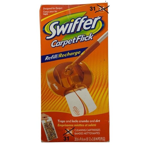 Swiffer CarpetFlick Cleaning Cartridge Refill Recharge 31 in Opened Box - Picture 1 of 4